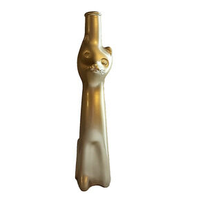 Happy Cat Gold Glass Empty Wine Bottle German Reisling Decorative Vase/Bottle